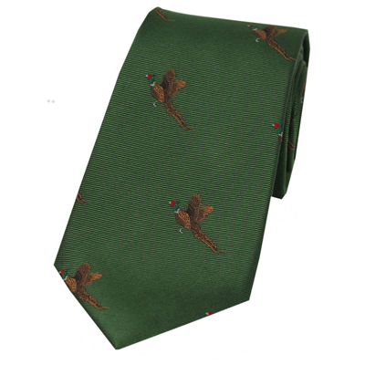 Soprano Flying Pheasant Silk Tie - Green